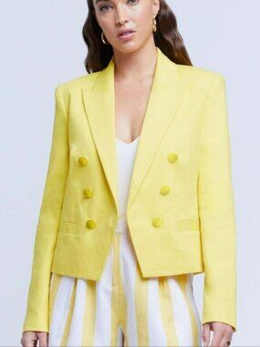 L'AGENCE Brooke Double Breasted Crop Blazer